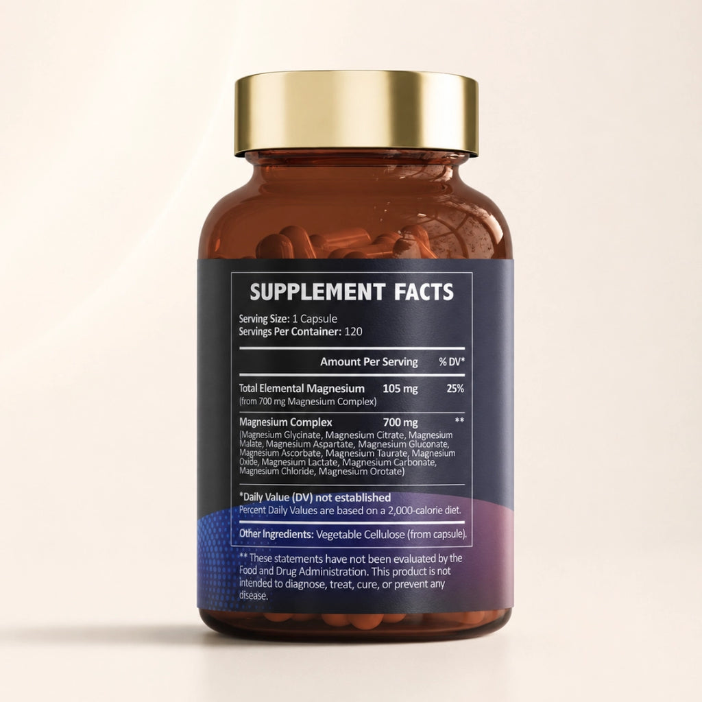 12 in 1 Magnesium Complex Capsules – For Sleep, Nerve, and Muscle Support