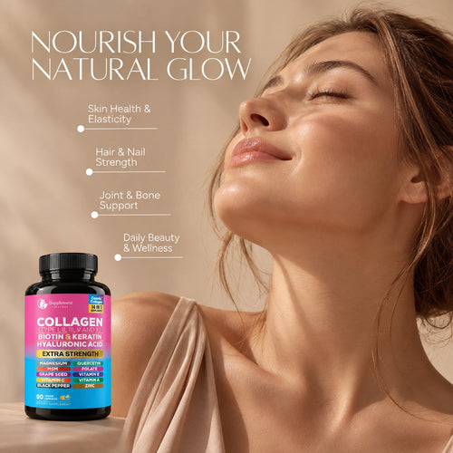 14-in-1 Multi-Type Collagen with Biotin, Keratin & Hyaluronic Acid - Hair, Skin & Nail Support