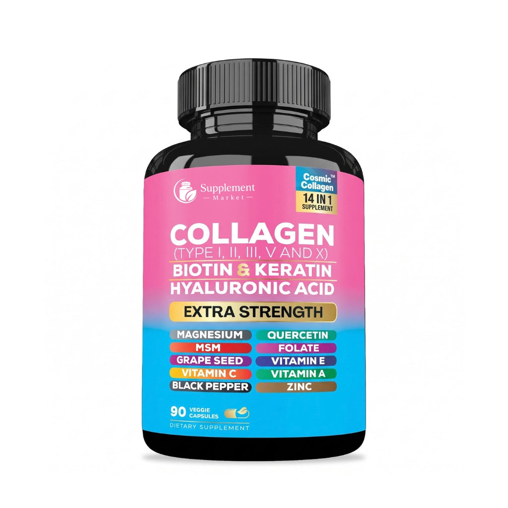 14-in-1 Multi-Type Collagen with Biotin, Keratin & Hyaluronic Acid - Hair, Skin & Nail Support