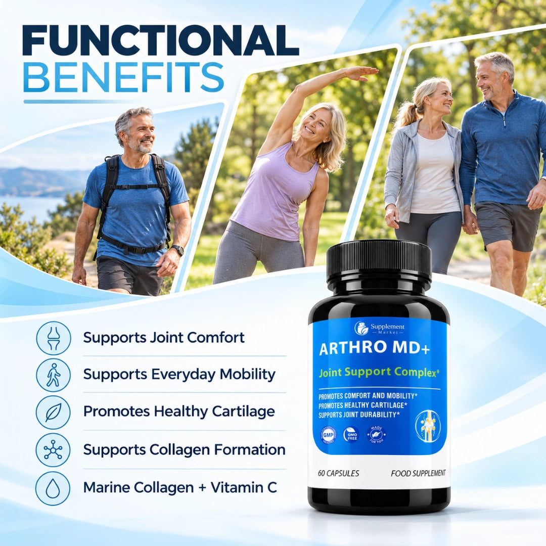 ARTHRO MD+ Joint Support Complex – Marine Collagen & Vitamin C Capsules for Joint Comfort, Mobility & Normal Cartilage Function