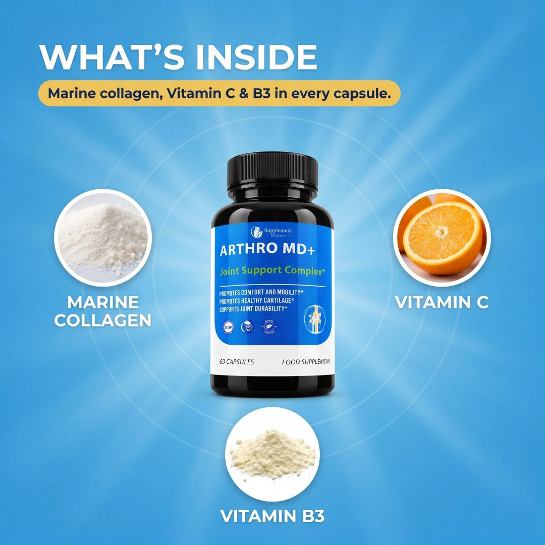 ARTHRO MD+ Joint Support Complex – Marine Collagen & Vitamin C Capsules for Joint Comfort, Mobility & Normal Cartilage Function