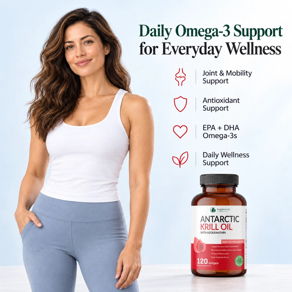 Antarctic Krill Oil 1000 mg with Astaxanthin – Omega-3 & Joint Support