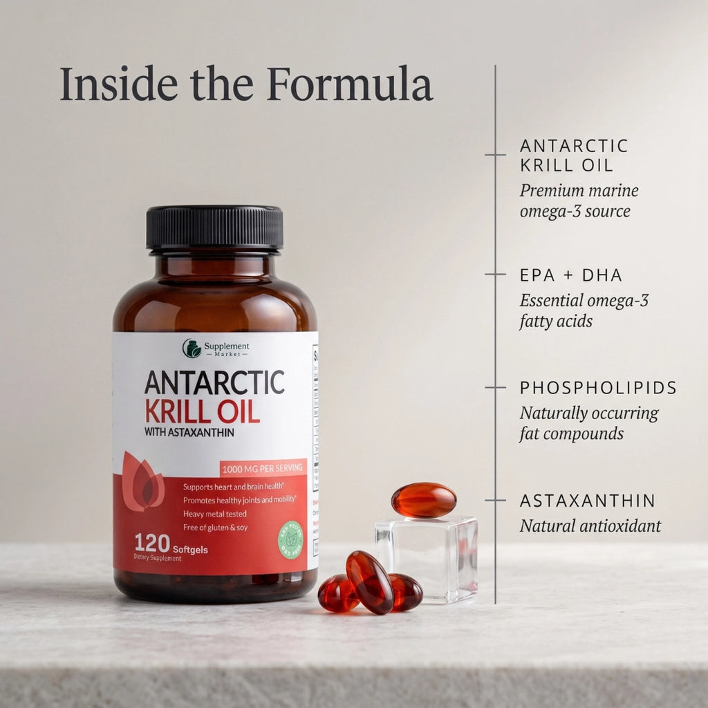 Antarctic Krill Oil 1000 mg with Astaxanthin – Omega-3 & Joint Support