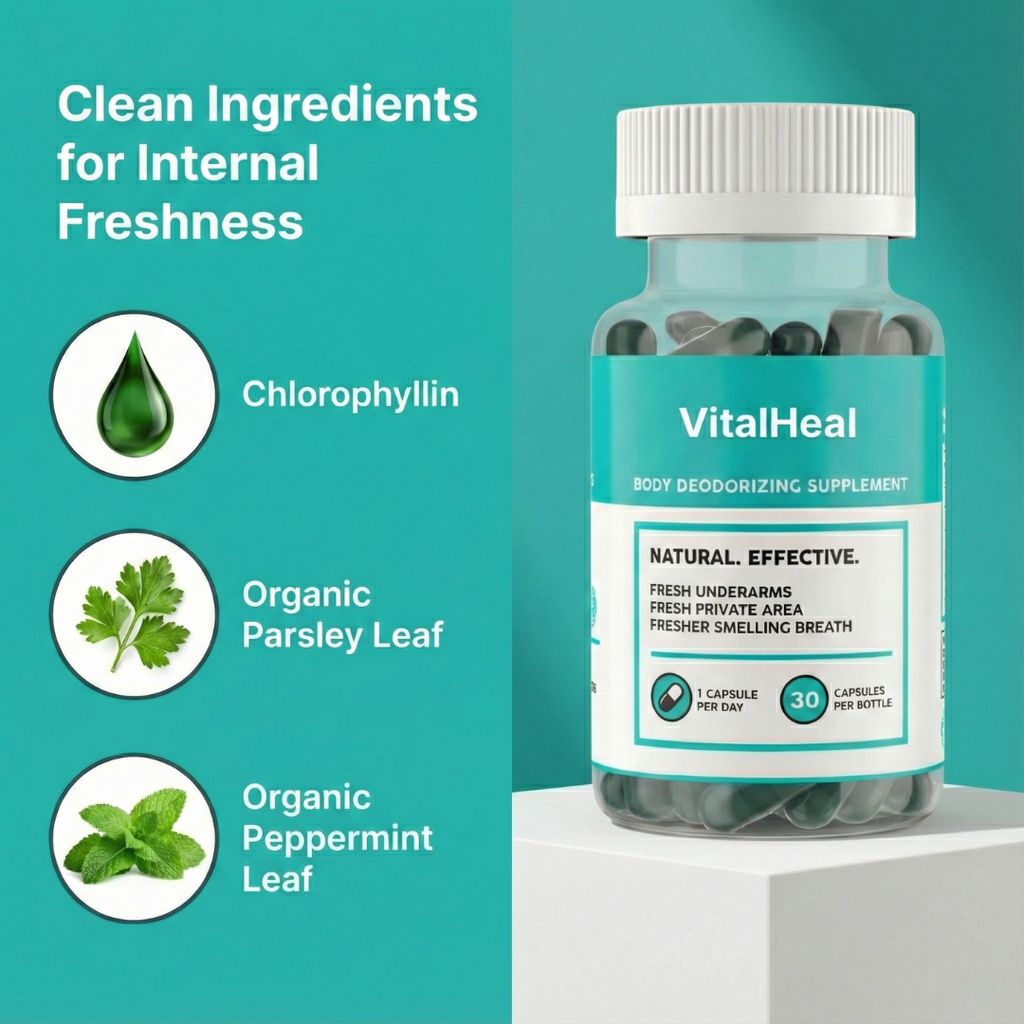 Body Deodorizer – Internal Whole Body Deodorant Supplement with Chlorophyll for Odor Control - SM
