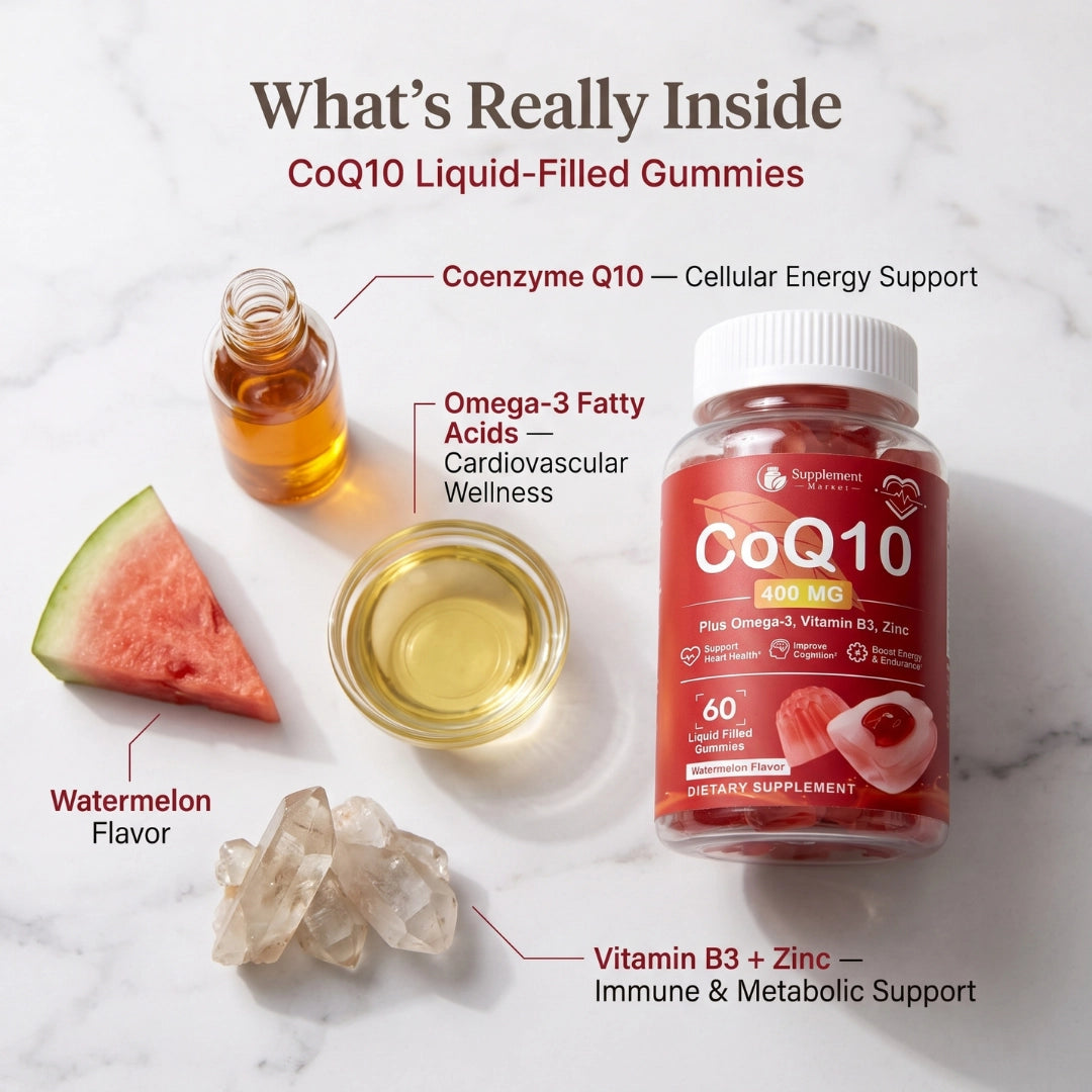 CoQ10 400 mg Liquid-Filled Gummies – Cellular Energy & Antioxidant Support