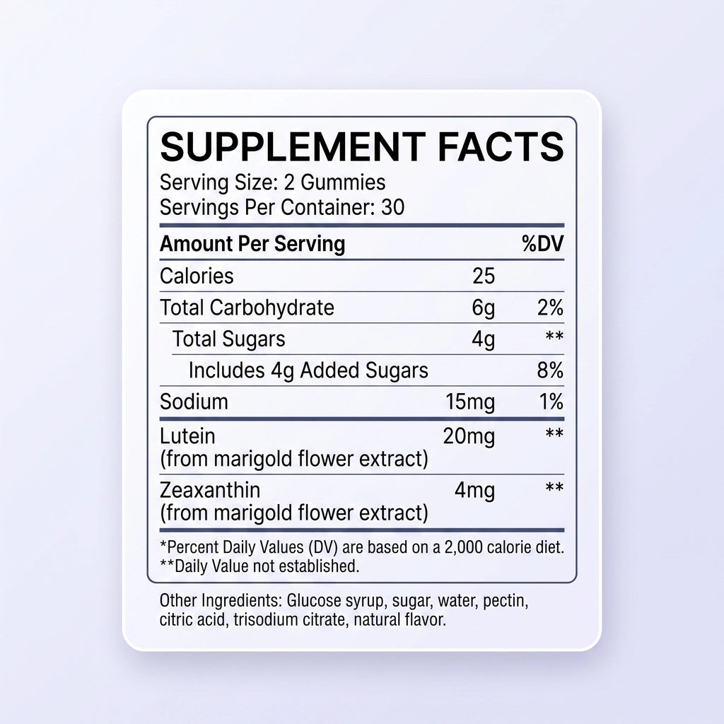 Lutein Eye Gummies with Zeaxanthin – Vision, Clarity & Antioxidant Support
