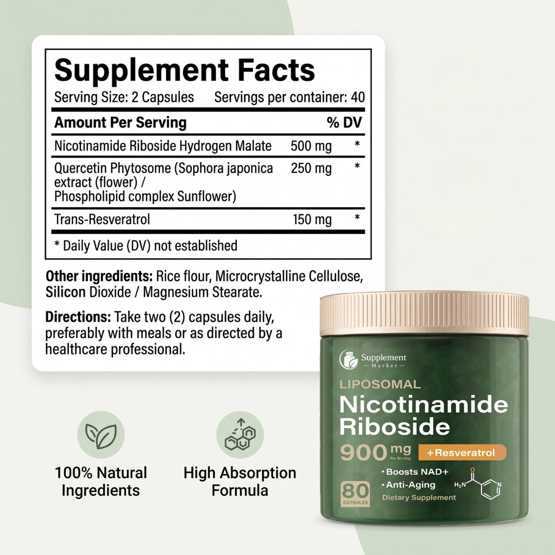 NAD+ Nicotinamide Riboside 900mg – Cellular Energy, Healthy Aging & Daily Vitality Support