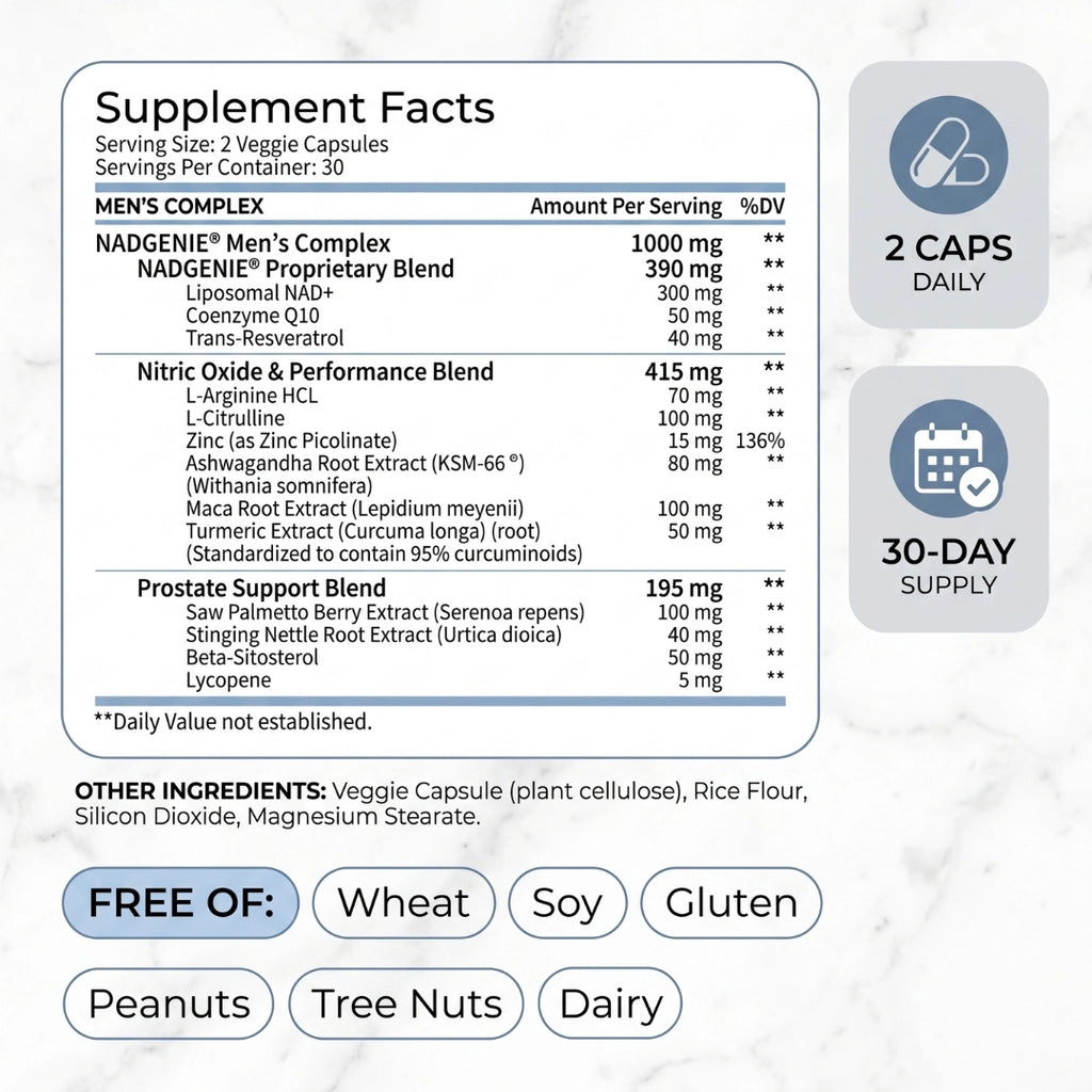 NAD+ Supplement for Men – Liposomal NAD+ for Energy & Vitality