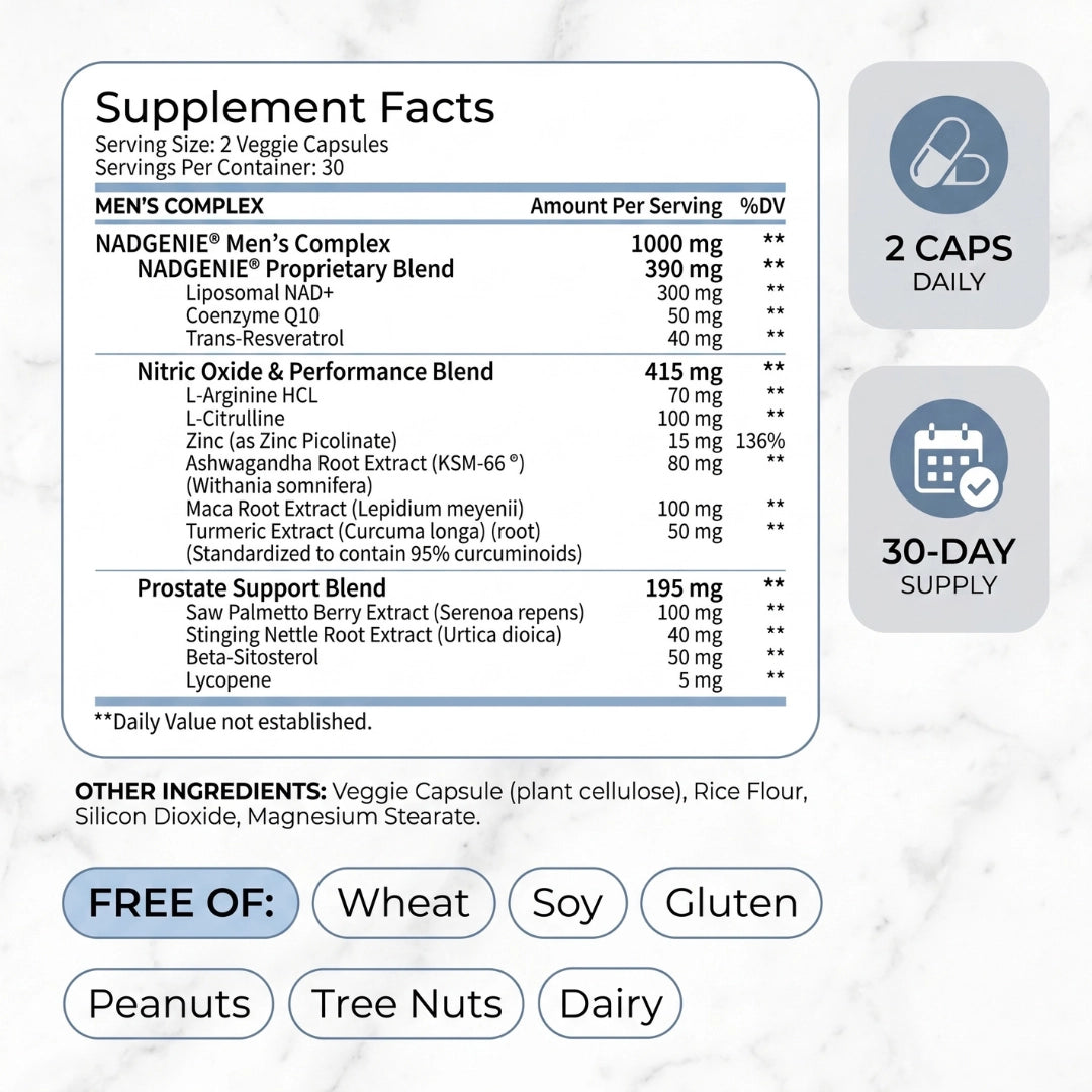 NAD+ Supplement for Men – Liposomal NAD+ for Energy & Vitality