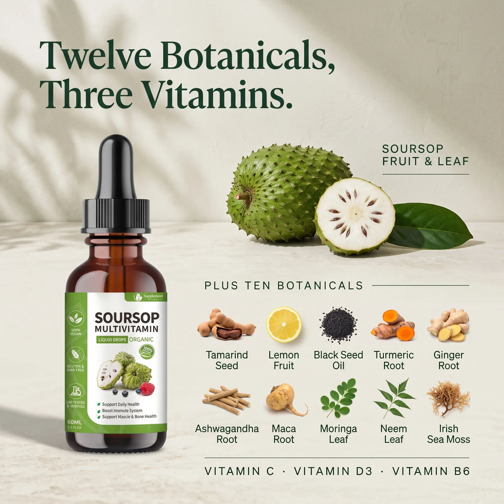 Soursop with Multivitamin Liquid Drops – Digestive, Energy & Daily Wellness Support