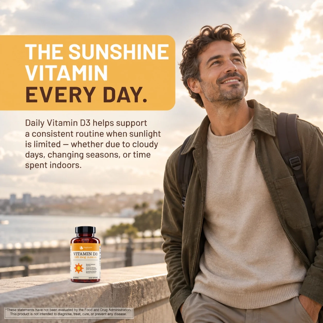 Vitamin D3 5000 IU (125 mcg) Softgels – Immune, Bone & Muscle Support, Cholecalciferol in Organic Olive Oil