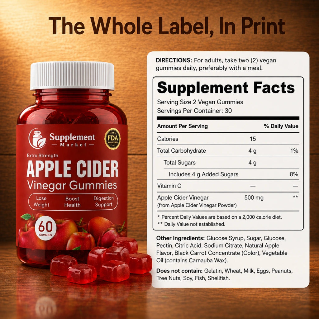 Apple Cider Vinegar Gummies – 500mg ACV