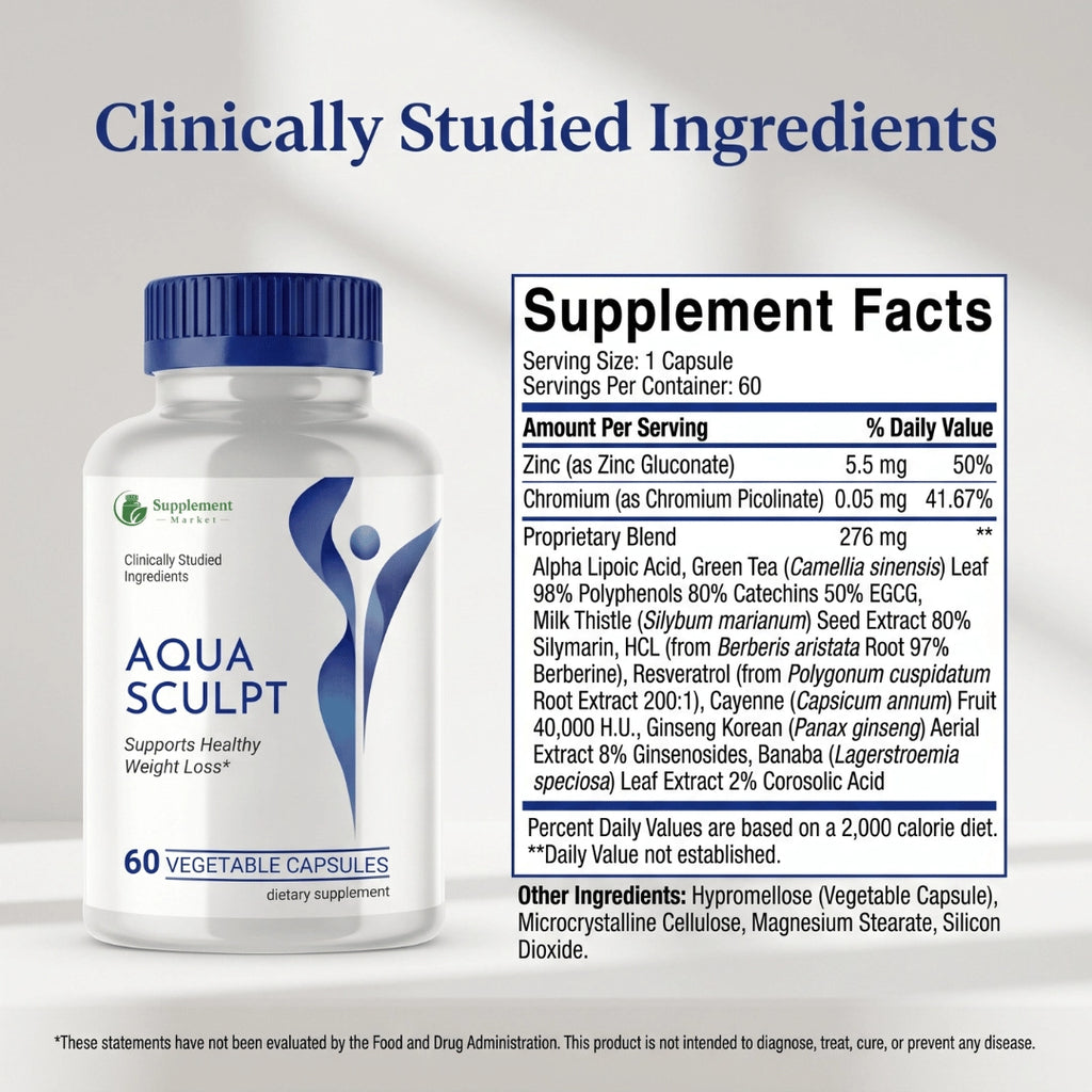 Aqua Sculpt – Weight Management Support Supplement with L-Carnitine for Metabolic Support