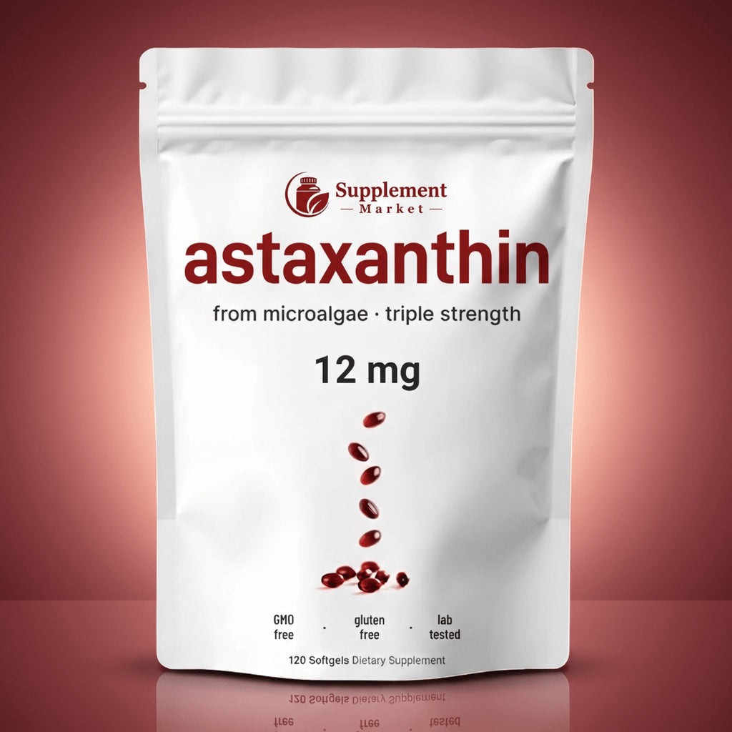 Astaxanthin 12mg Triple Strength Softgels – Natural Antioxidant for Skin, Eyes & Wellness