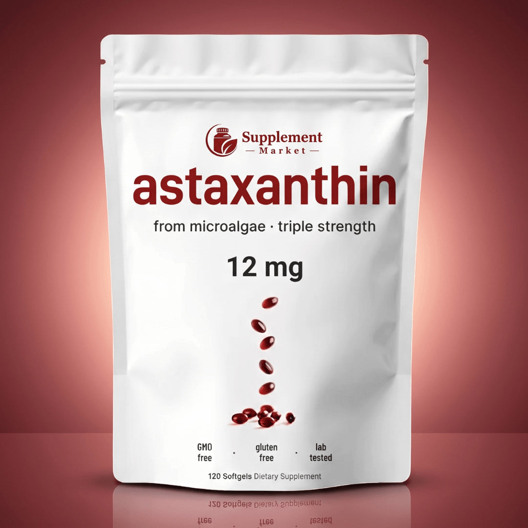 Astaxanthin 12mg Triple Strength Softgels – Natural Antioxidant for Skin, Eyes & Wellness