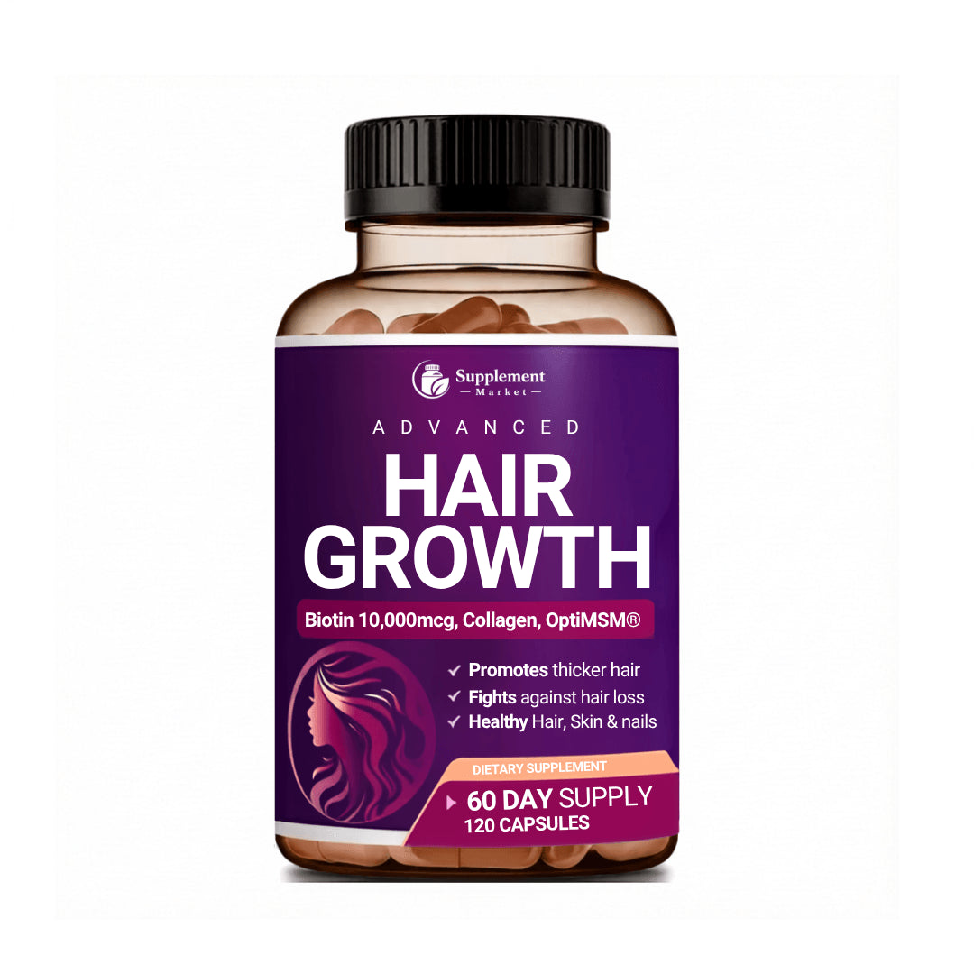 Advanced Hair Growth – Biotin 10,000 mcg & Collagen Capsules