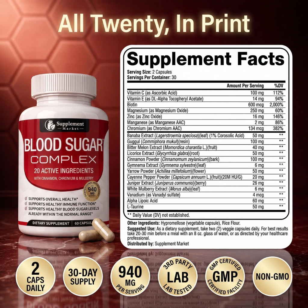 Blood Sugar Complex – Glucose & Metabolism Support Supplement