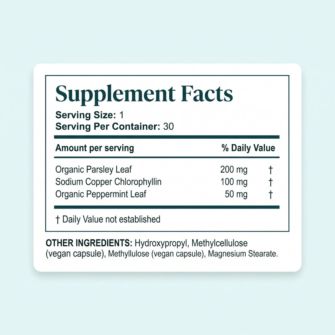 Body Magic Chlorophyll Capsules for Internal Freshness and Clear Skin