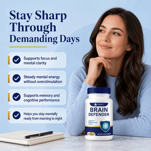 Brain Defender Supplement - Support for Focus, Mental Clarity & Daily Performance