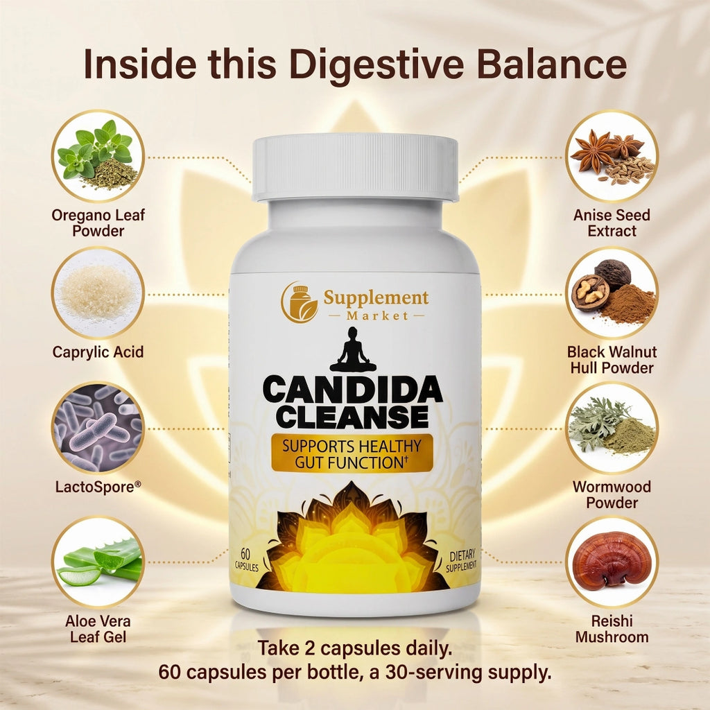 Gut Cleanse – Gut Support with Natural Herbal Formula, Oregano Leaf, Black Walnut & Caprylic Acid