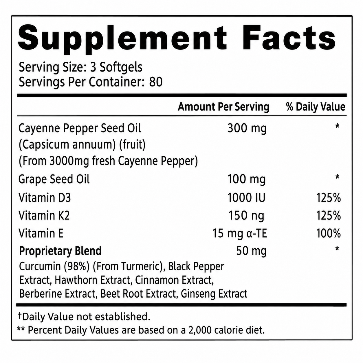 Cayenne Pepper Softgels