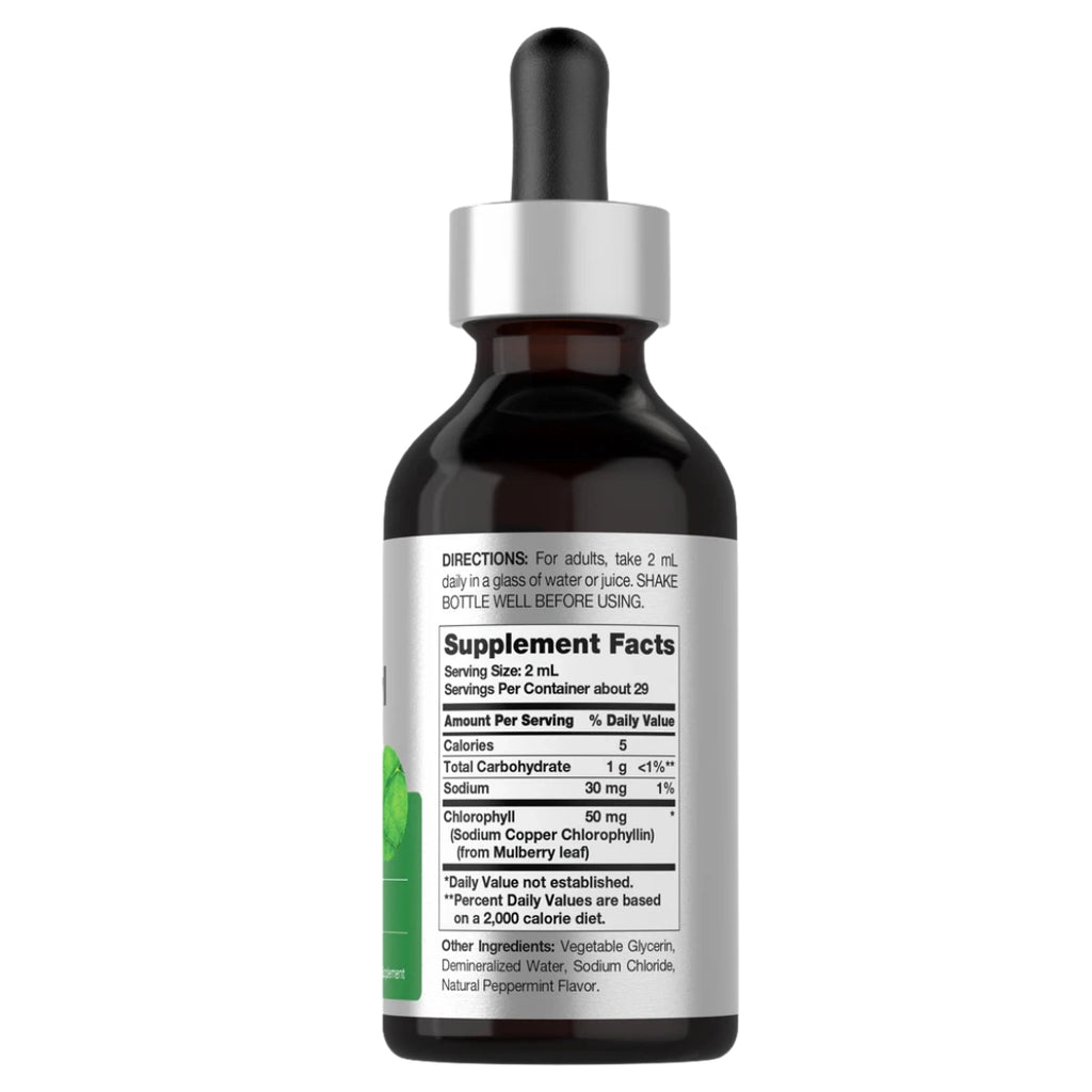 Liquid Chlorophyll Drops for Internal Freshness, Skin Health & Antioxidant Support – Peppermint Flavor