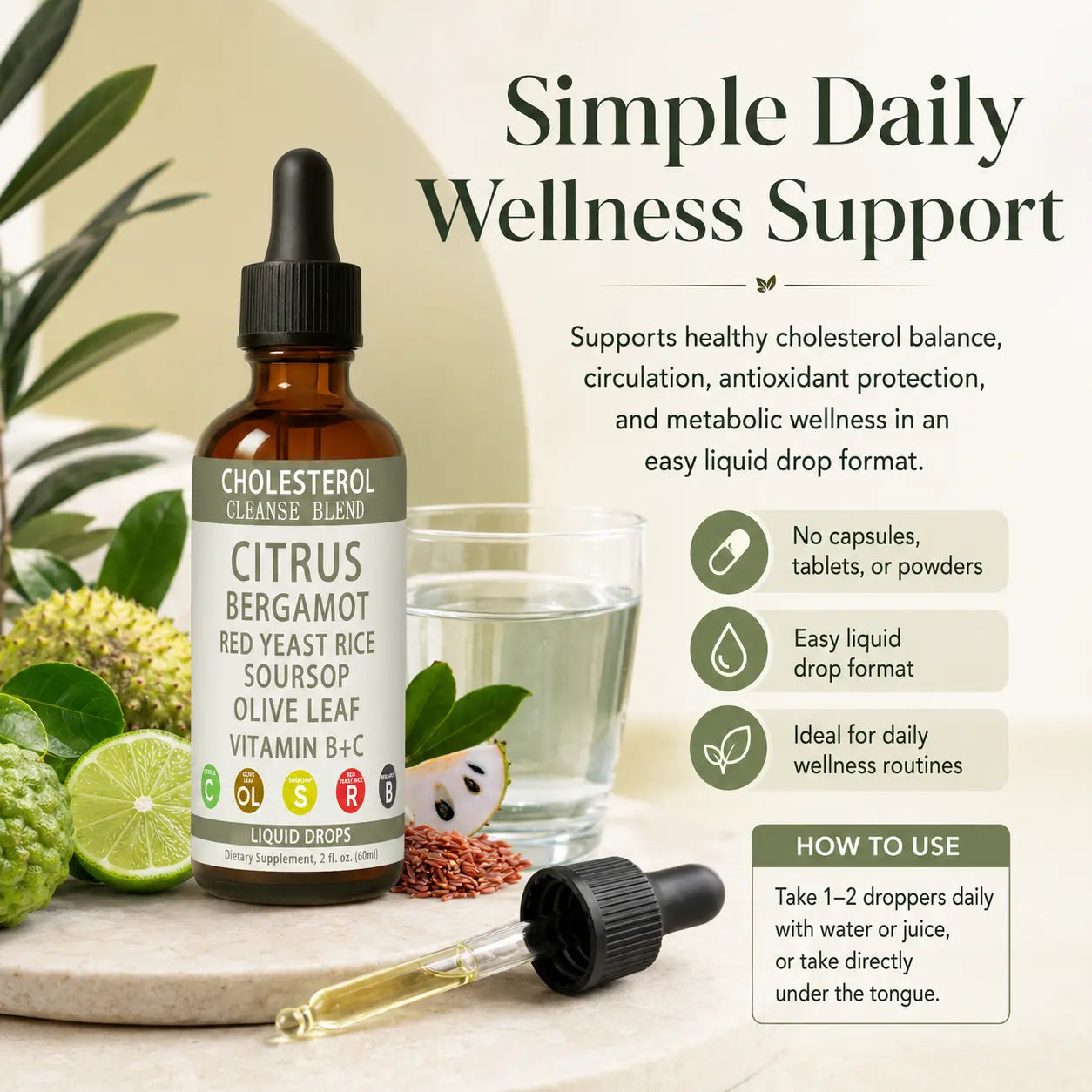 Citrus Bergamot Liquid Drops – Cholesterol Balance, Circulation & Antioxidant Support