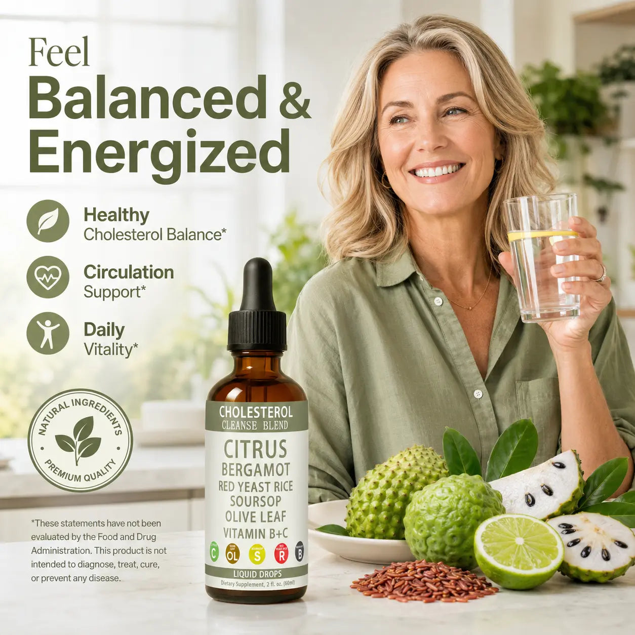 Citrus Bergamot Liquid Drops – Cholesterol Balance, Circulation & Antioxidant Support