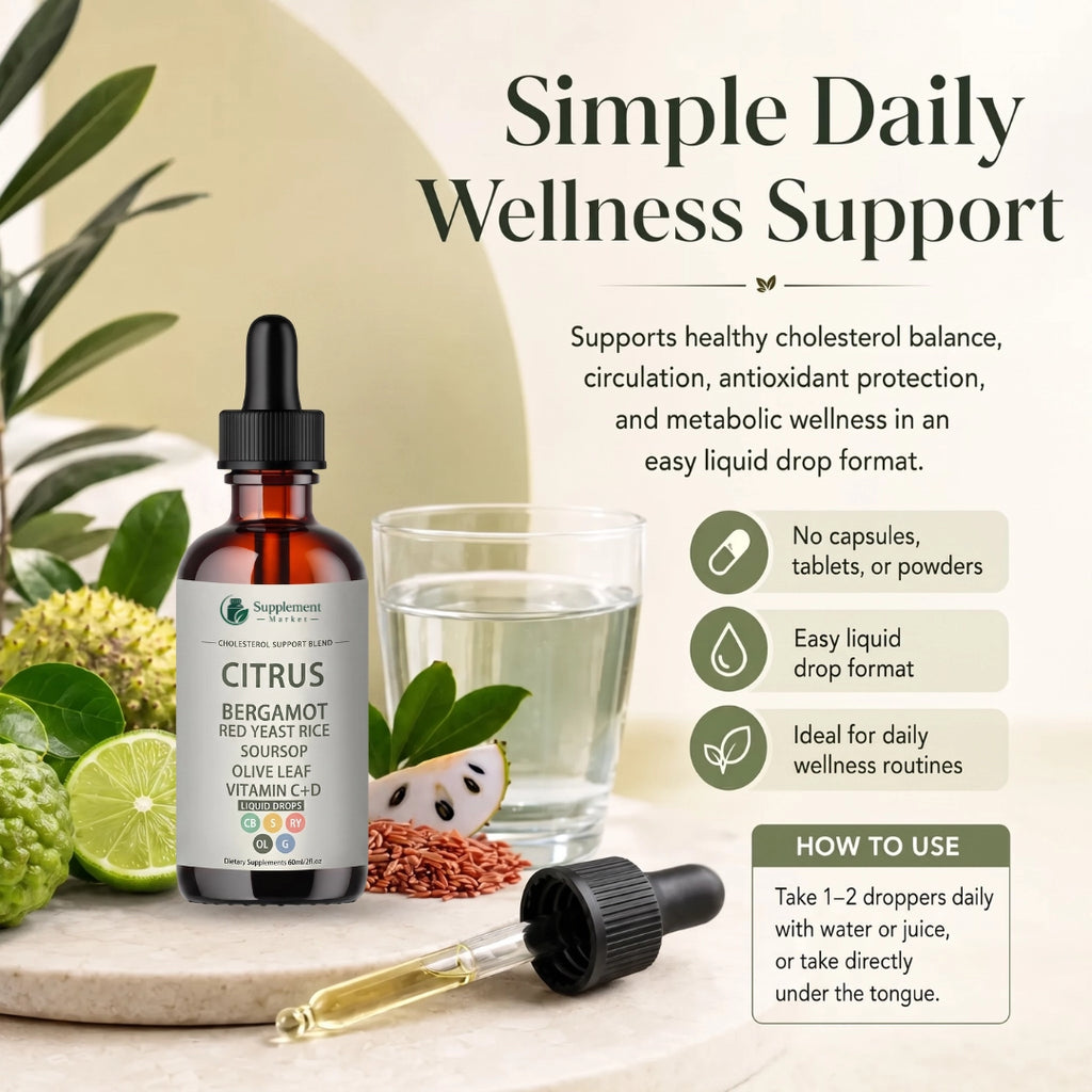 Citrus Bergamot Liquid Drops – Cholesterol Balance, Circulation & Antioxidant Support