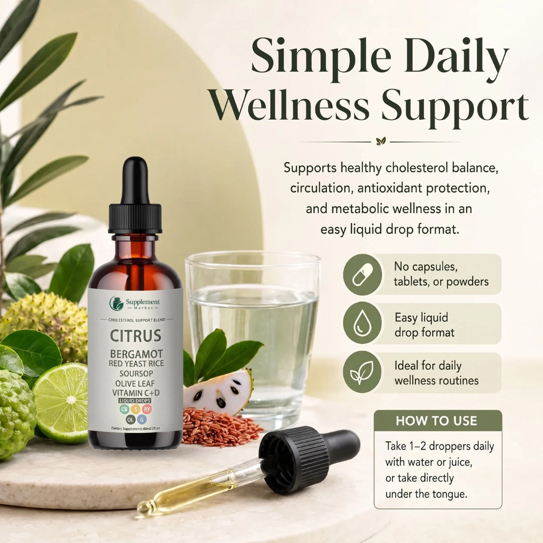 Citrus Bergamot Liquid Drops – Cholesterol Balance, Circulation & Antioxidant Support