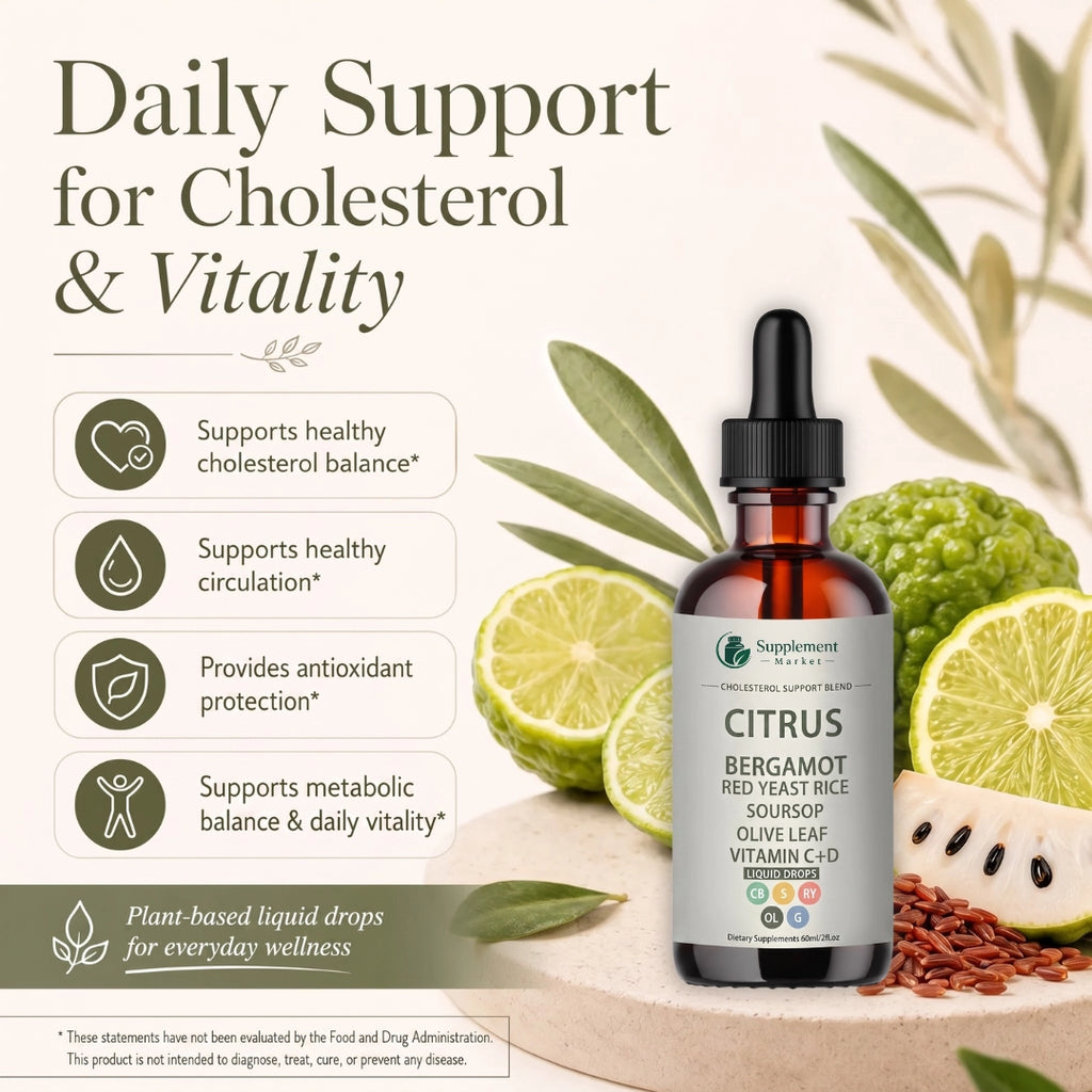 Citrus Bergamot Liquid Drops – Cholesterol Balance, Circulation & Antioxidant Support