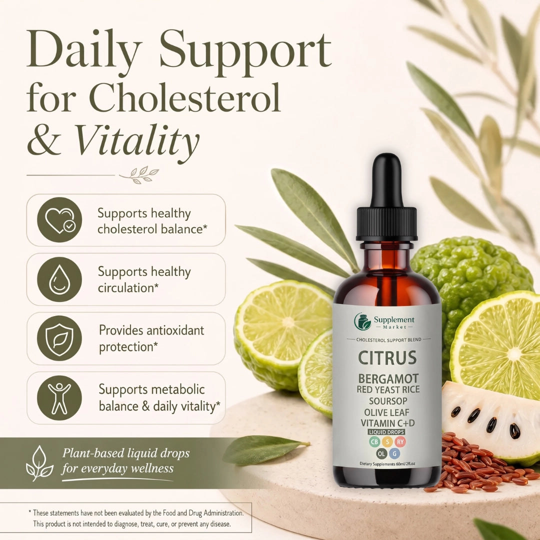 Citrus Bergamot Liquid Drops – Cholesterol Balance, Circulation & Antioxidant Support