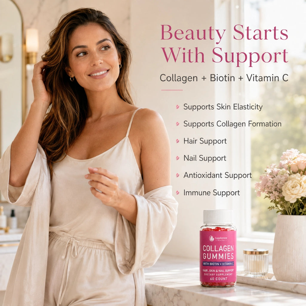 Collagen Gummies with Biotin + Vitamin C – Hair, Skin & Nail Support