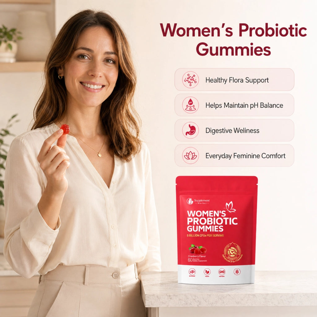 Cranberry Probiotic Gummies - Women's Digestive & Feminine pH Support