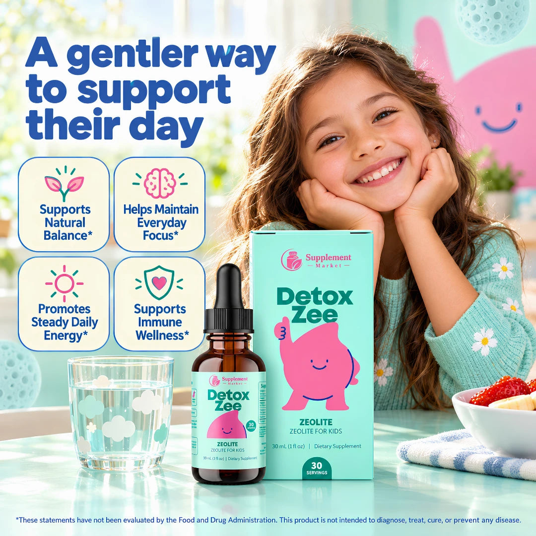 Detox Zee Kids Zeolite Drops with Vitamin D3 & B12 – Energy & Wellness Support