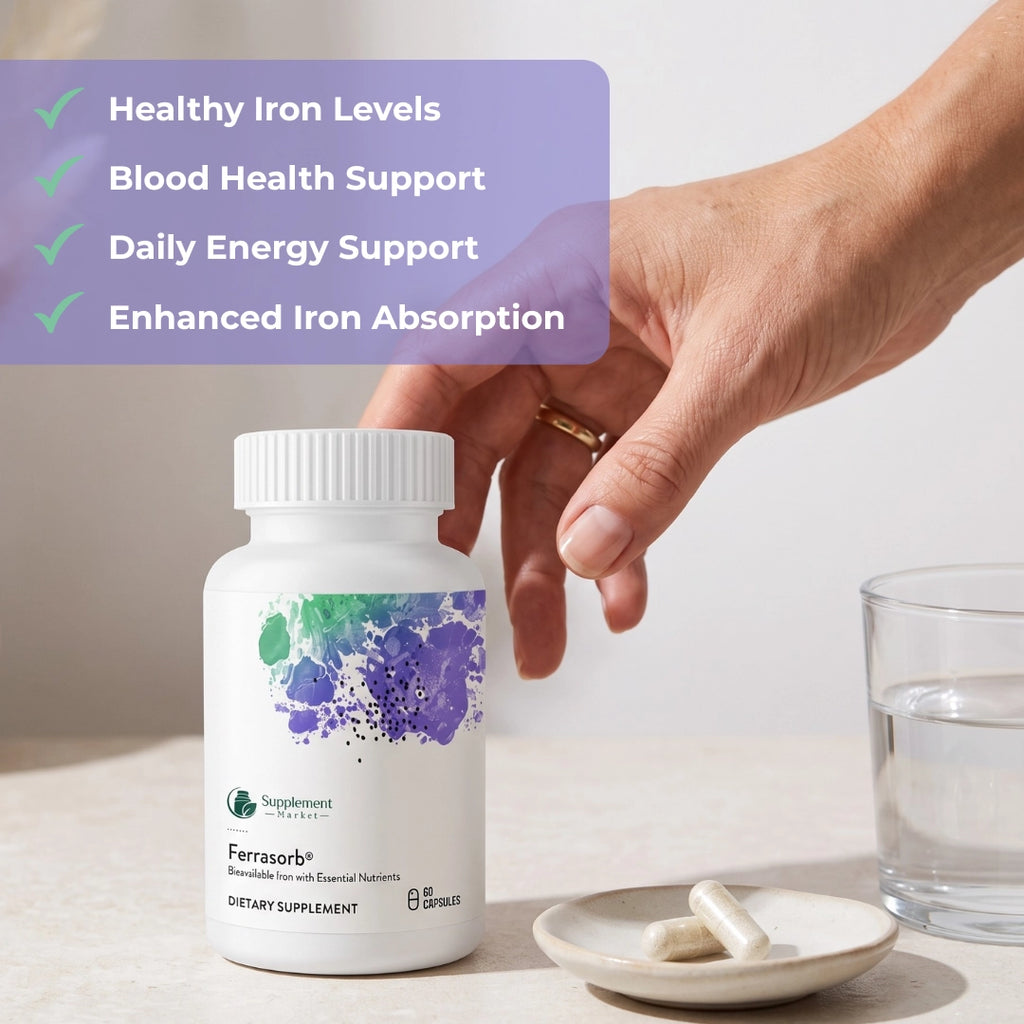 Ferrasorb Iron Complex – Iron Supplement with Bioavailable Bisglycinate & B Vitamins
