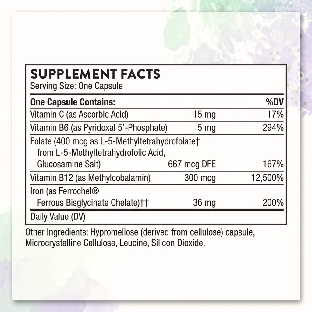 Ferrasorb Iron Complex – Iron Supplement with Bioavailable Bisglycinate & B Vitamins