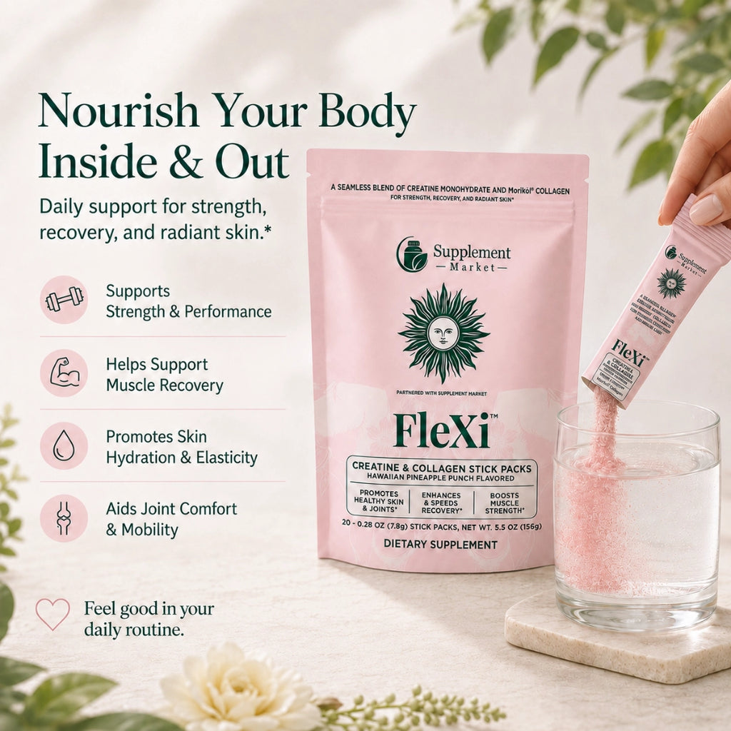 FleXi Creatine & Collagen Stick Packs – Strength, Recovery & Skin Health with 5g Creatine Monohydrate