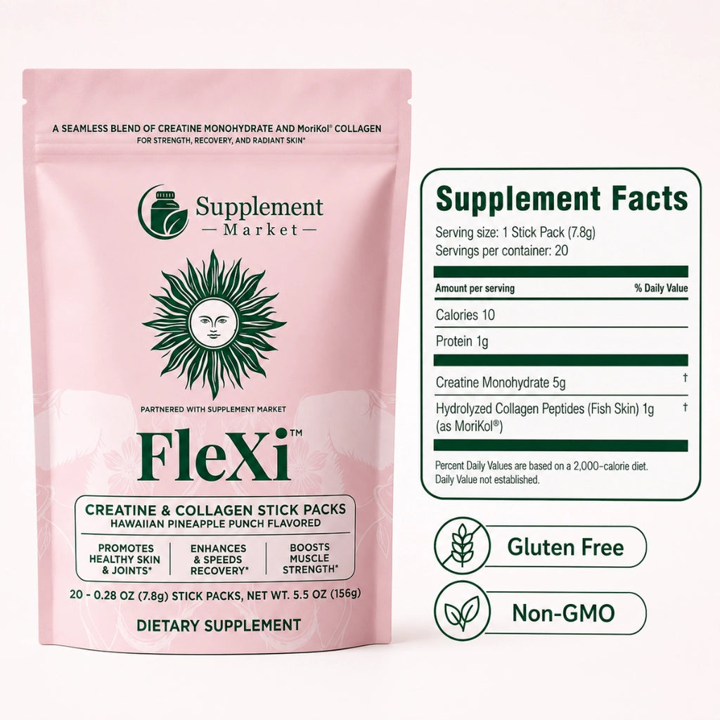 FleXi Creatine & Collagen Stick Packs – Strength, Recovery & Skin Health with 5g Creatine Monohydrate