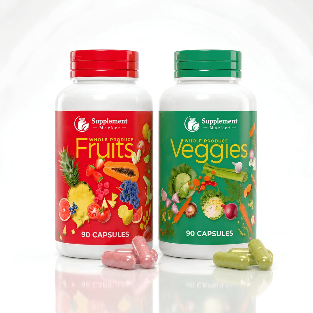 Whole Food Fruit & Vegetable Supplement Capsules (2-Pack) – Freeze-Dried, Vegan, No Fillers