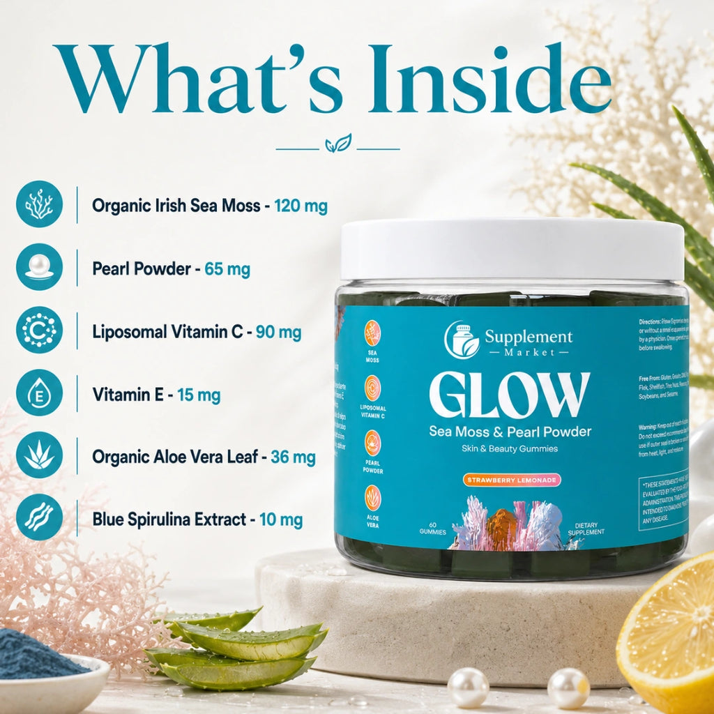 Glow Sea Moss & Pearl Powder Gummies – Skin Support & Radiance