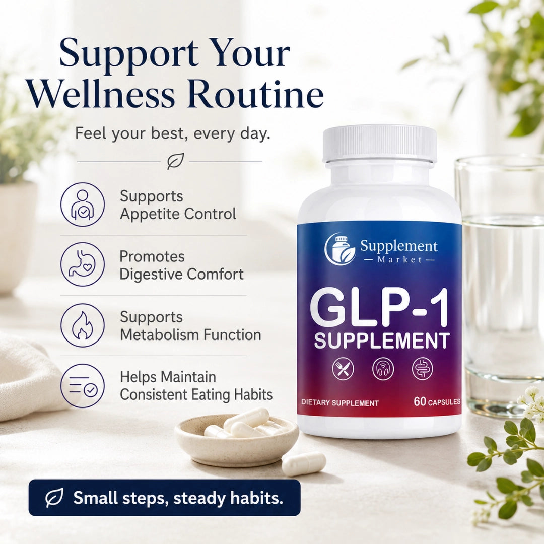GLP-1 Supplement Capsules – Berberine, Probiotics & Green Tea Extract, Gut Health & Metabolism Support
