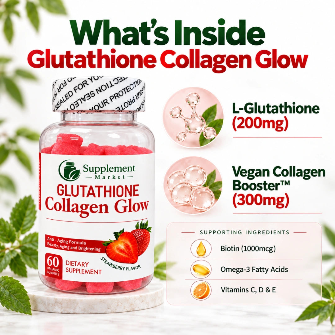 Glutathione Collagen Glow Gummies - Skin, Hair & Nail Support