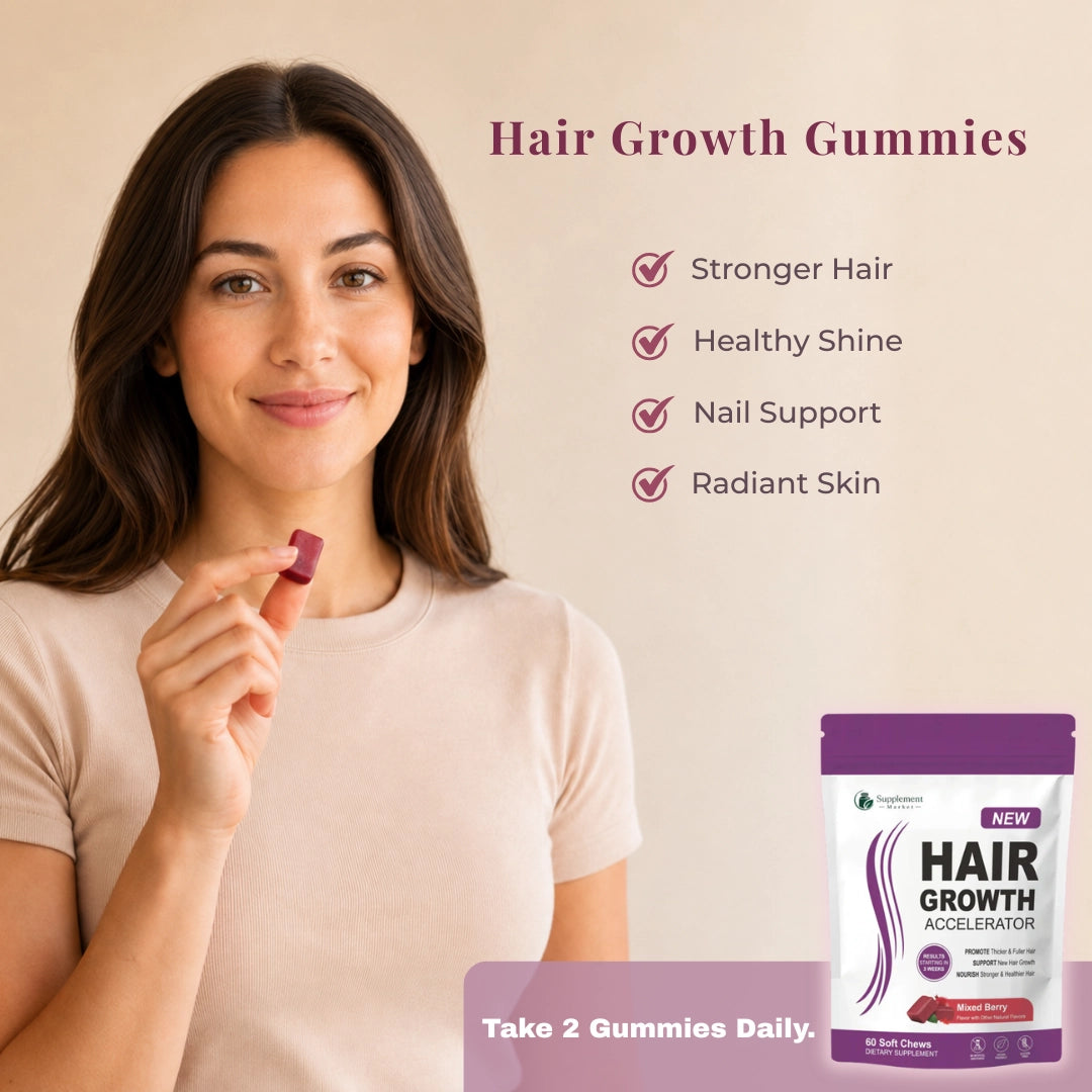 Hair Growth Gummies – Biotin, Collagen & Hair, Skin and Nail Support