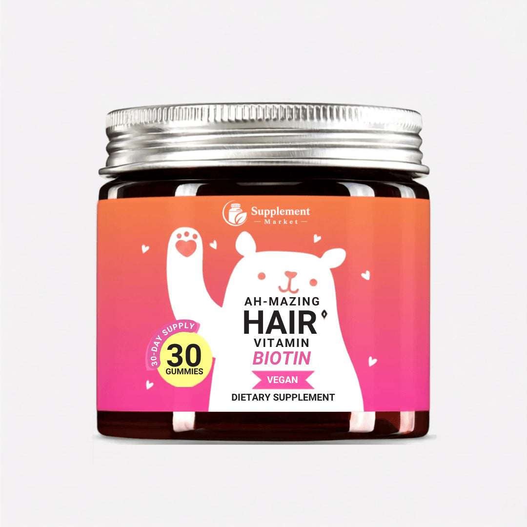 Ah-mazing Hair Biotin Gummies – 5000 mcg Biotin for Hair Growth, Skin & Nails Vitamins