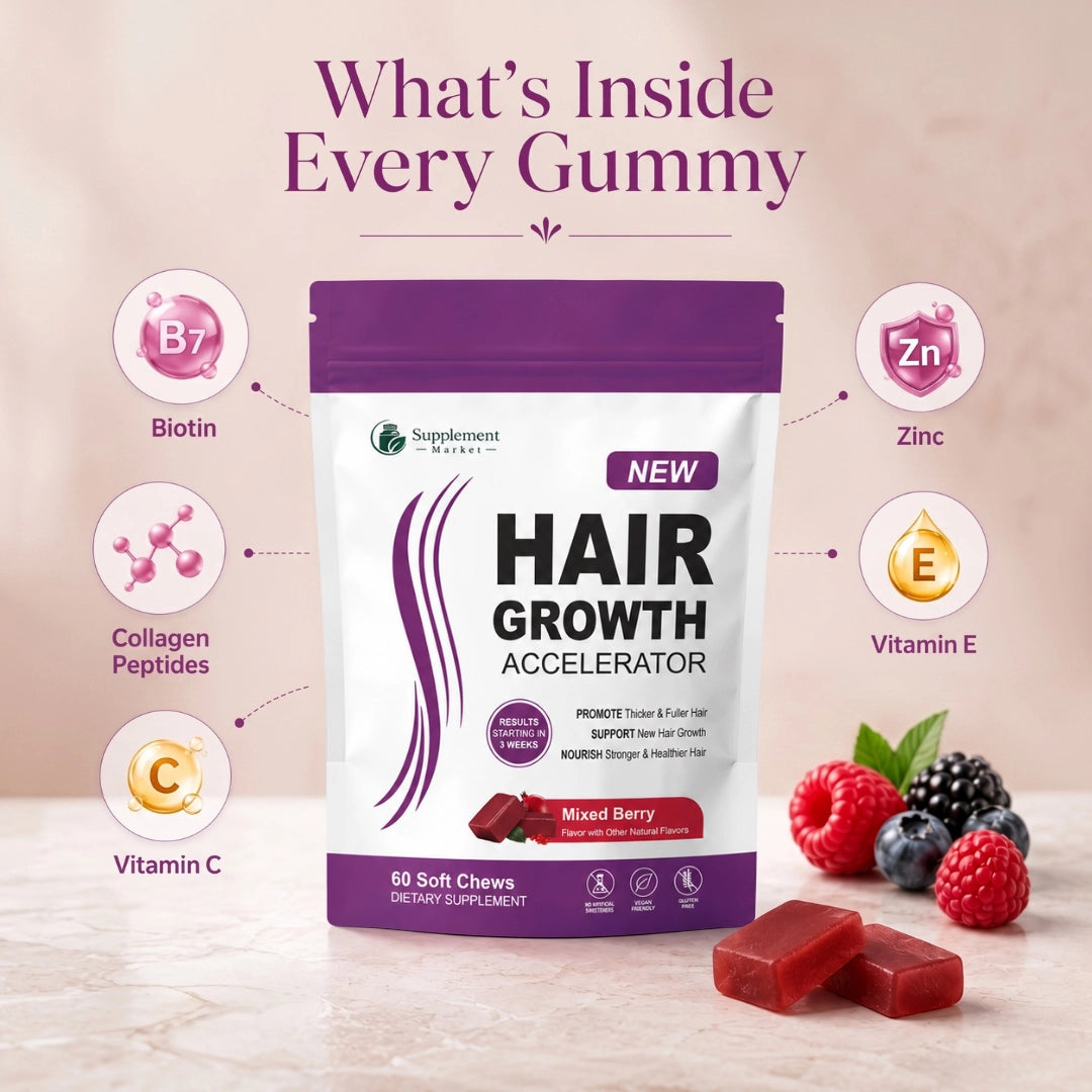 Hair Growth Gummies – Biotin, Collagen & Hair, Skin and Nail Support
