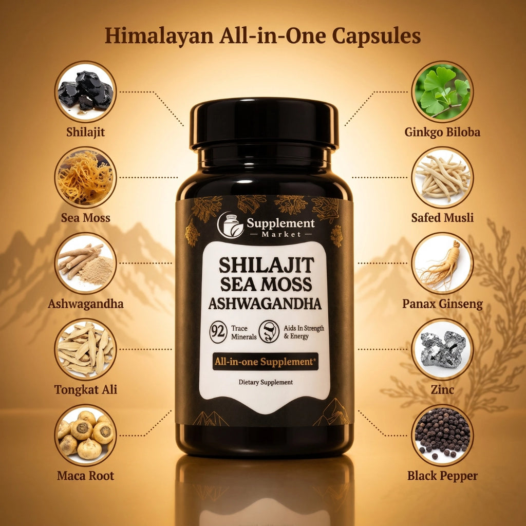Himalayan All-in-One Capsules - Shilajit, Sea Moss & Ashwagandha