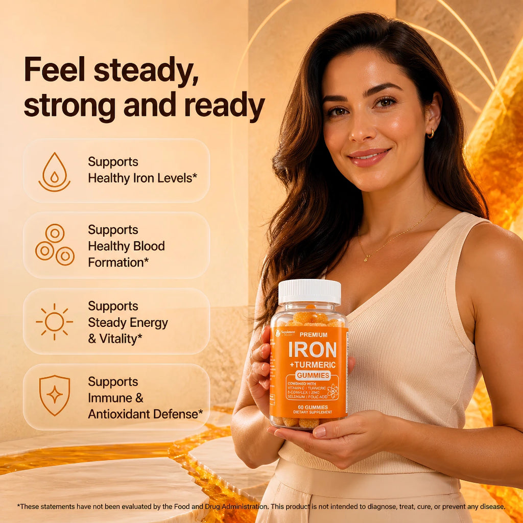 Iron Gummies with Turmeric & Vitamin C – Energy & Red Blood Cell Support