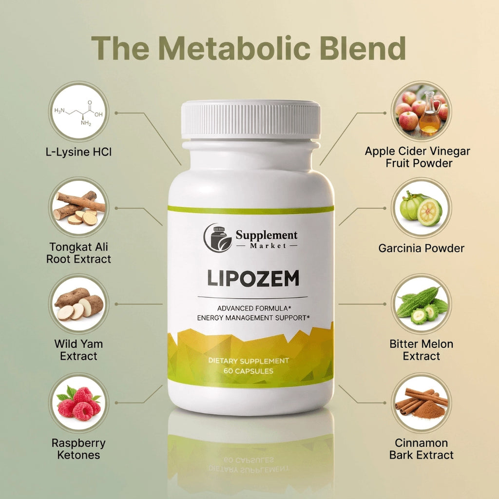 Lipozem Advanced Formula with Apple Cider Vinegar & Garcinia – Metabolism & Energy Support
