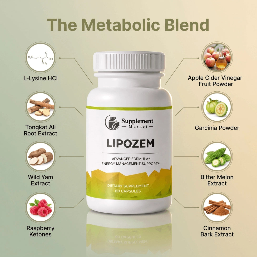 Lipozem Advanced Formula with Apple Cider Vinegar & Garcinia – Metabolism & Energy Support
